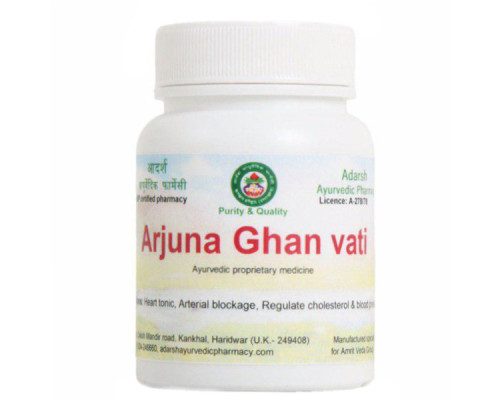 Arjuna ghan Adarsh Ayurvedic, 20 grams ~ 55 tablets