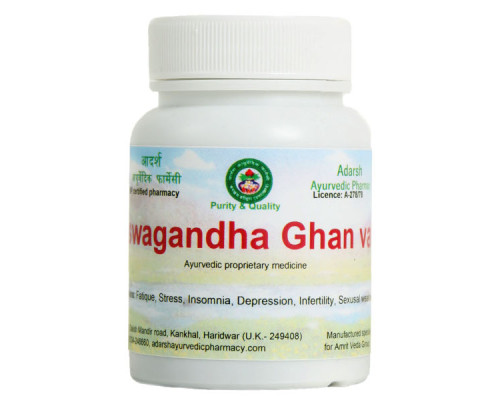 Ashwagandha ghan Adarsh Ayurvedic, 40 grams ~ 100 tablets