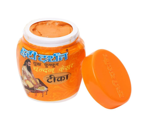 Sandalwood paste with saffron (Chandan Kesar tika) Hari Darshan, 40 grams