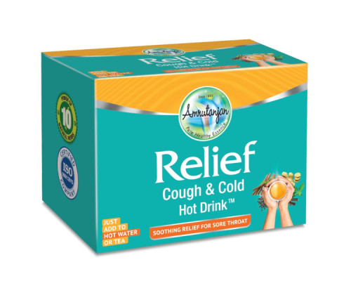 Relief Cough and Cold Hot Drink Amrutanjan, 20 pc