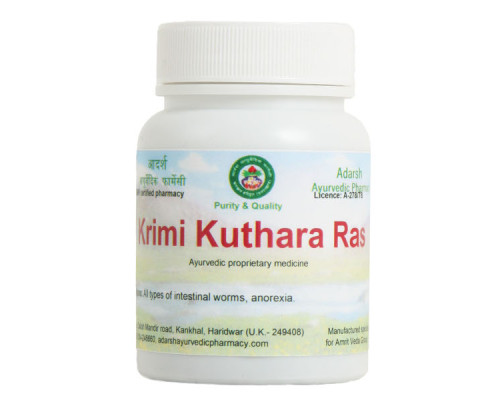 Krimi kuthara Ras Adarsh Ayurvedic, 20 grams ~ 50 tablets