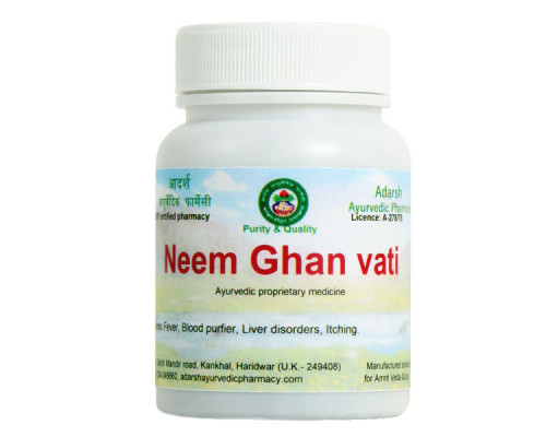 Neem ghan Adarsh Ayurvedic, 20 grams ~ 50 tablets