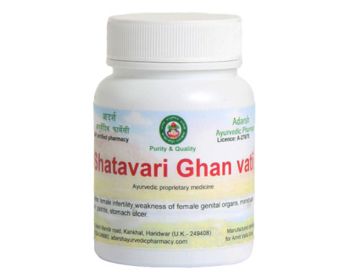 Shatavari ghan Adarsh Ayurvedic, 20 grams ~ 50 tablets