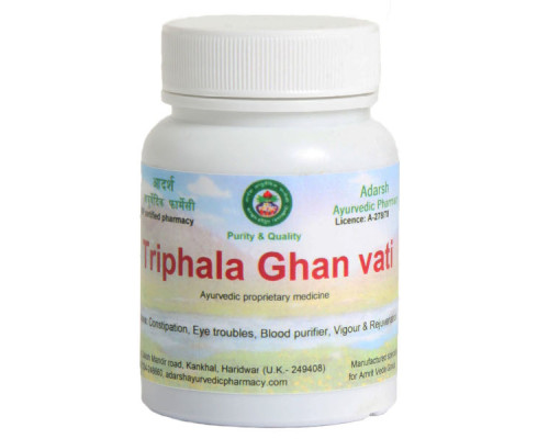 Triphala ghan Adarsh Ayurvedic, 100 grams ~ 200 tablets