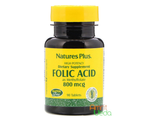 Folic acid 800 mcg Nature's Plus, 90 Tablets