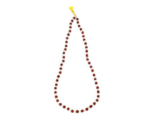 Rosary from rudraksha and faceted crystal , 108 beads