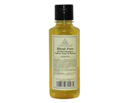 Saffron Tulsi & Reetha shampoo Khadi, 210 ml