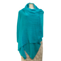 Pashmina shawl Aquamarine color, 100% cashmere