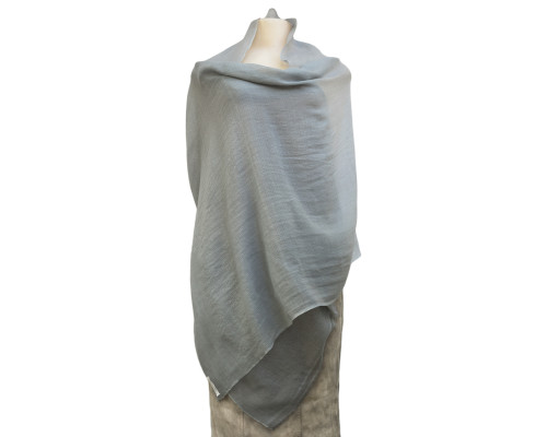 Pashmina shawl Gray ash color Gana - Nepal, 100% cashmere